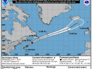 The projected trajectory of Hurricane Chris as of 1400 UTC on July 11. [NHC graphic]