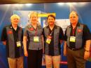 ARRL Chief Executive Officer David Sumner, K1ZZ; First Vice President Kay Craigie, N3KN; President Joel Harrison, W5ZN, and Central Division Director Dick Isely, W9GIG, moments before the Hamvention doors opened on Friday morning. [S. Khrystyne Keane, K1SFA, Photo]