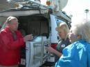 American Red Cross Response Technology Team member Bob Hewitt, K6HEW, conducts the break out section on American Red Cross Emergency Communication Vehicles. Left to right are Bob Hewitt, K6HEW; American Red Cross Director of Emergency Preparedness Diana Cox, KI6PFR,  and Pam Planck, KF6BCS.