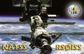 ISS over earth with NA1SS and RS0ISS text
