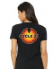 Women's v-neck featuring the ARRL Diamond and Cycle 25 on front and the colorful Cycle 25 logo on back. 